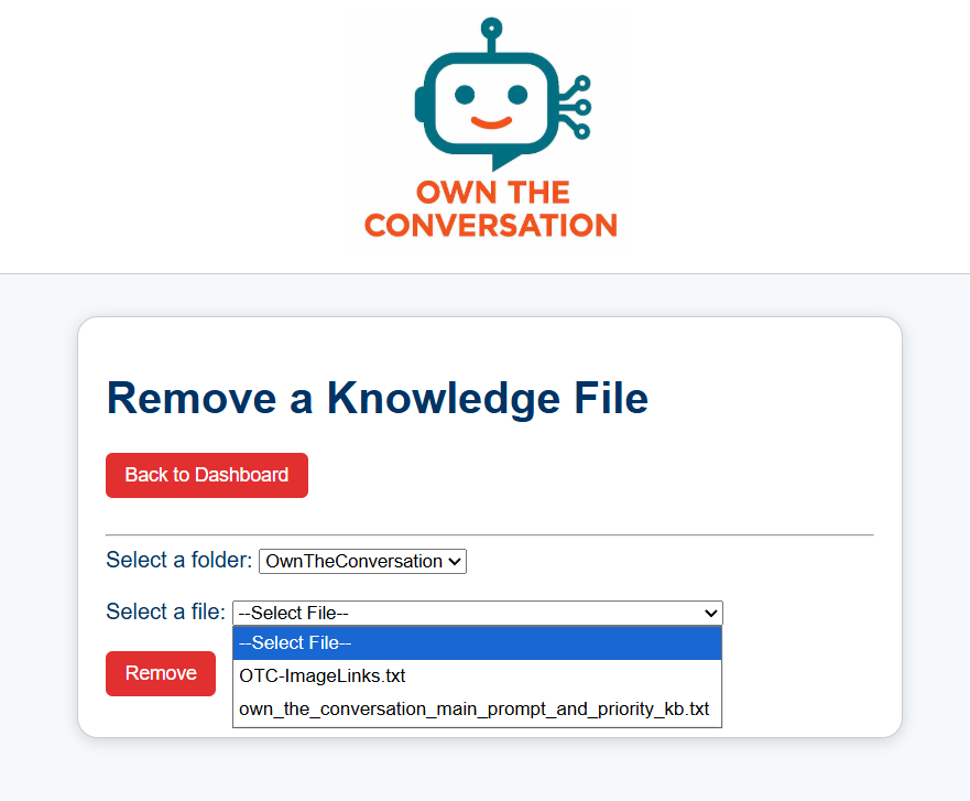 Remove old files from the AI knowledge base