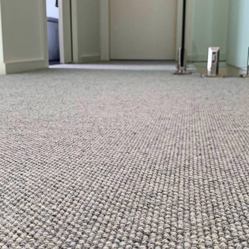 grey loop pile installation