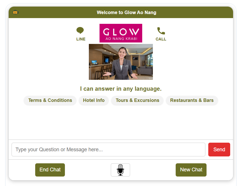 Glow Hotel Ao Nang Krabi assistant screenshot