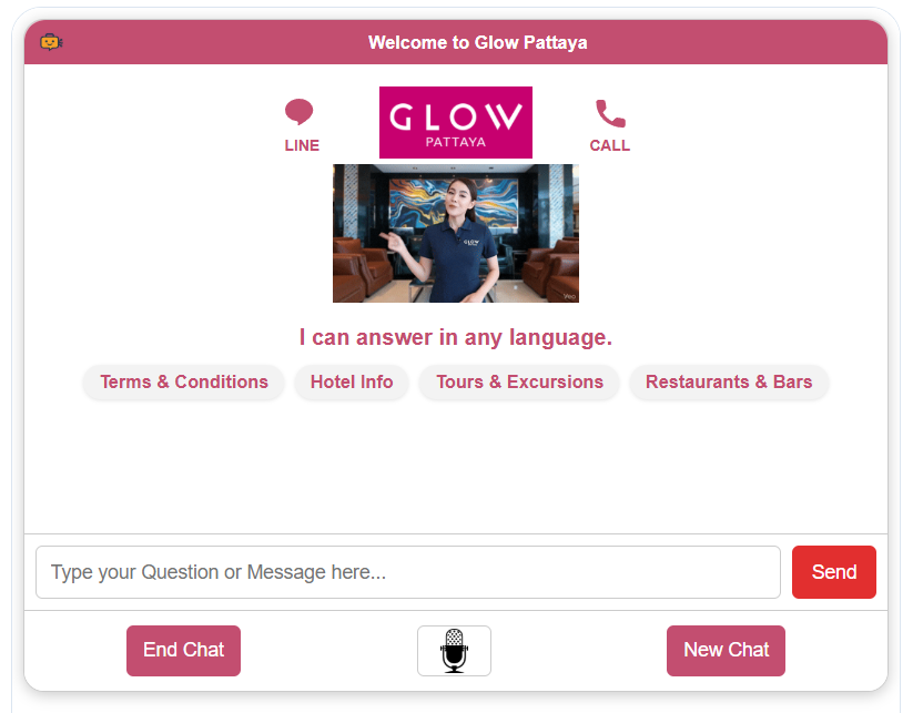 Glow Hotel Pattaya assistant screenshot