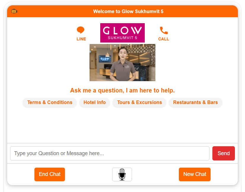 Glow Hotel Sukhumvit 5 Bangkok assistant screenshot