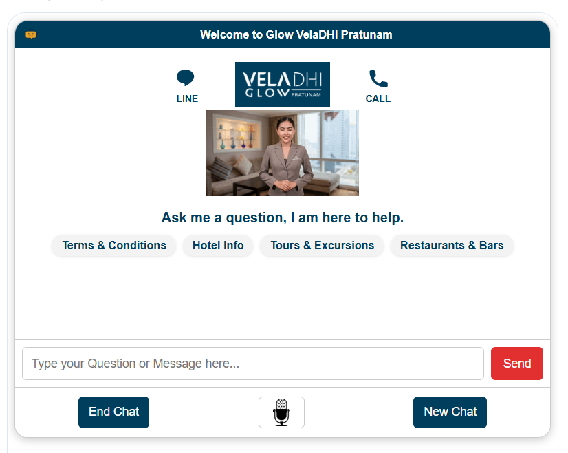 Glow Vela Dhi Hotel Pratunam assistant screenshot