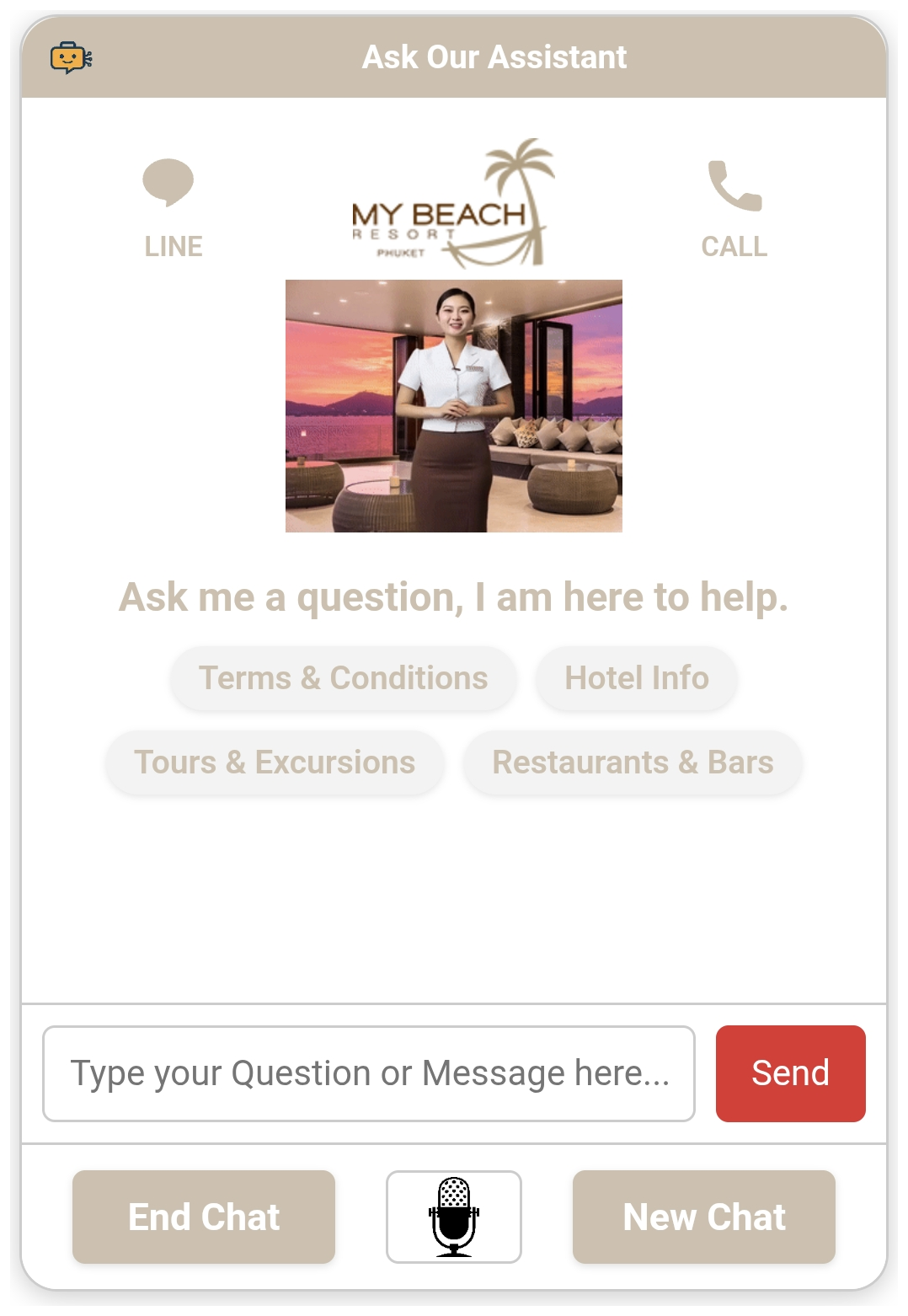My Beach Resort Phuket AI assistant example