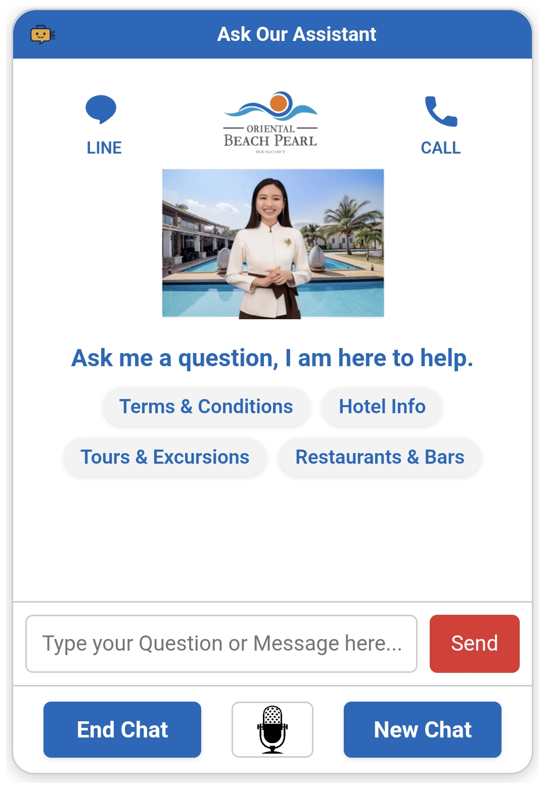 Oriental Beach Pearl Resort assistant screenshot