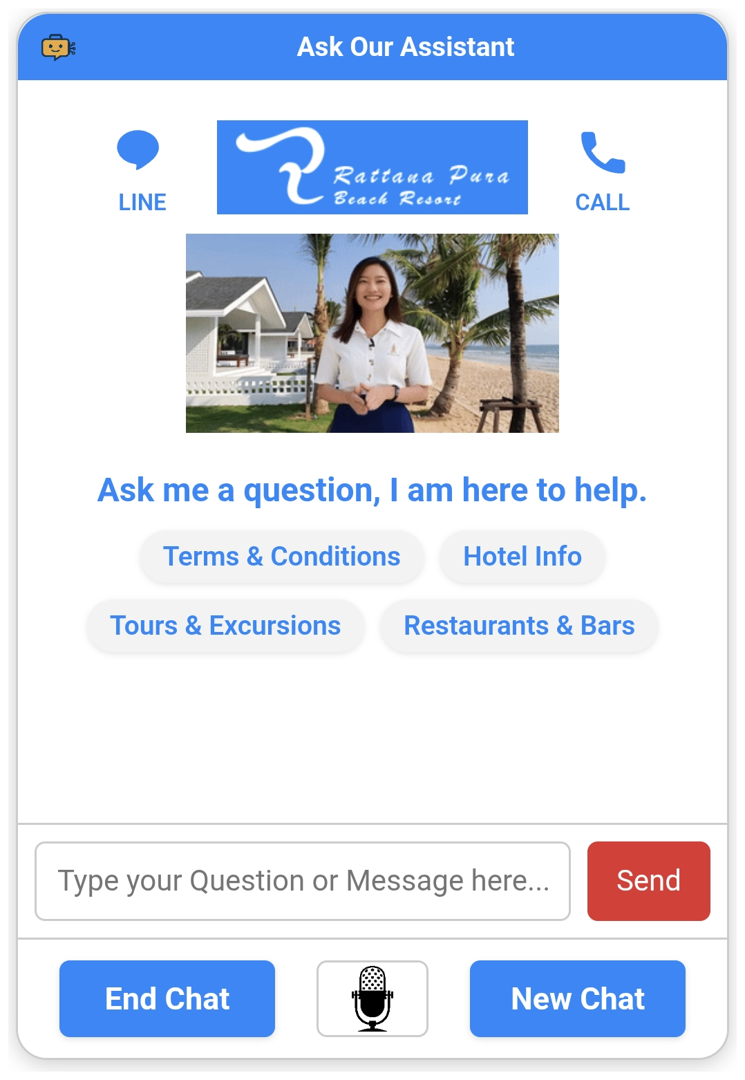 Rattana Pura Beach Resort assistant screenshot