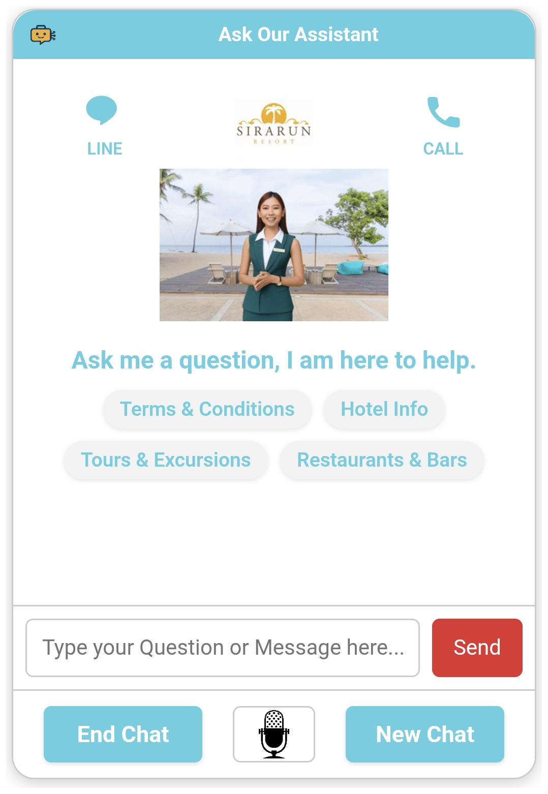 Sirarun Resort assistant screenshot