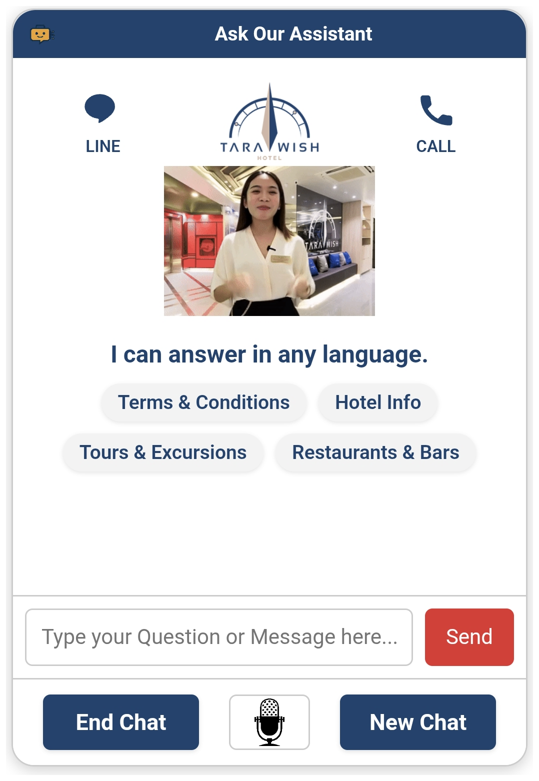 Tara Wish Hotel assistant screenshot