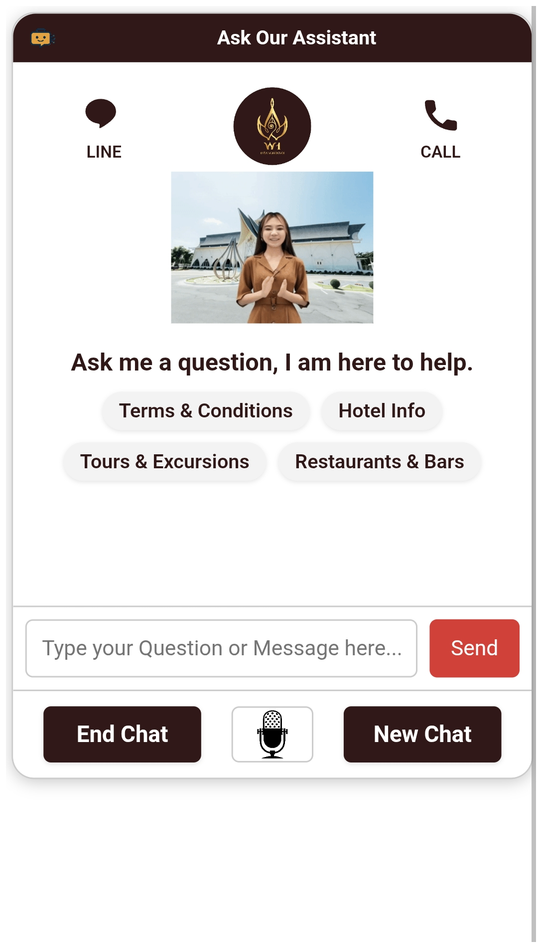 W1 Bangkok Noi Hotel assistant screenshot