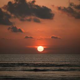 Sunset view over the ocean visible from hotel beach area