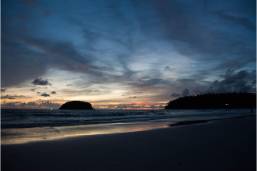 Beach scene at dusk near the hotel property