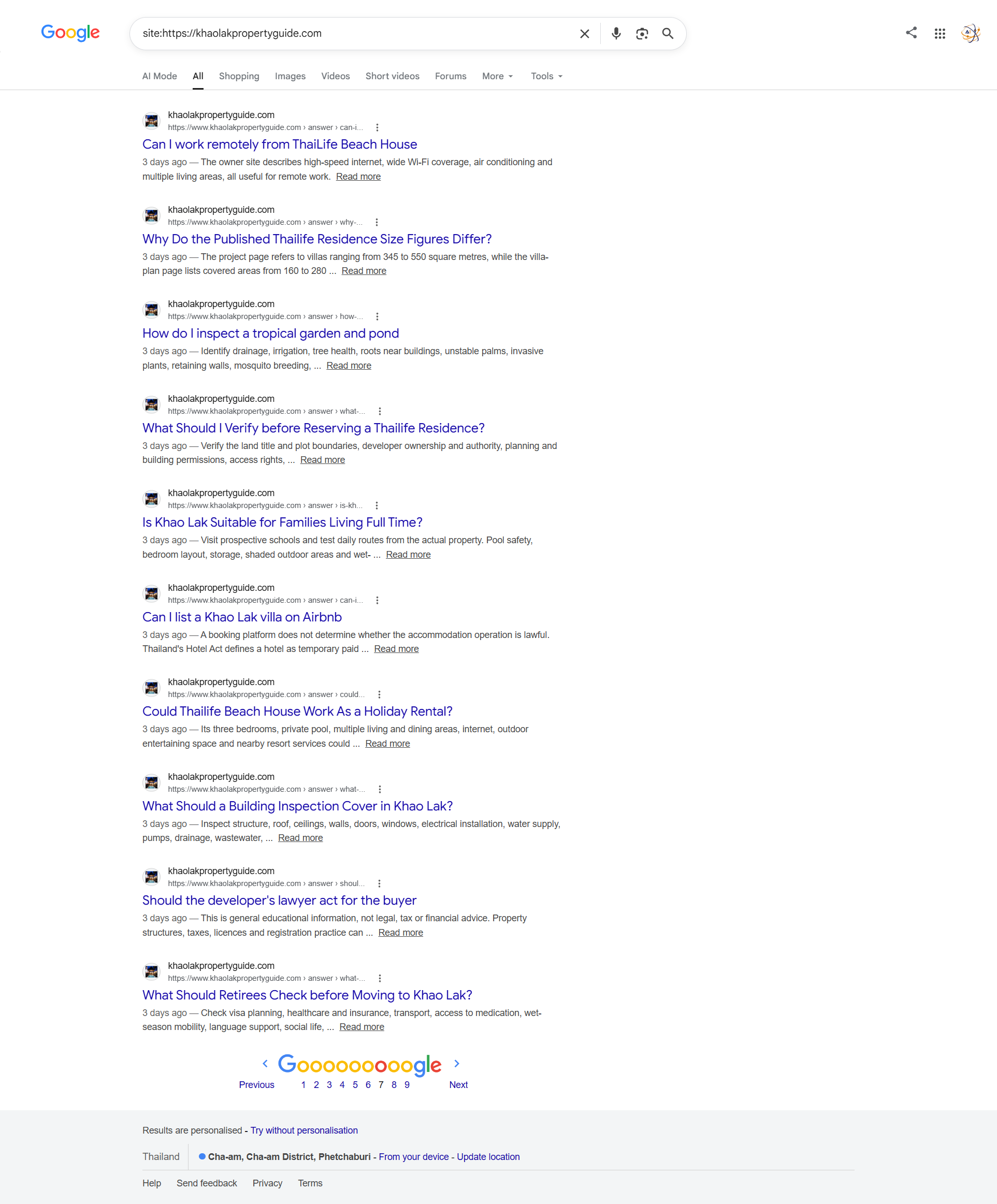 Khao Lak Property Guide further Google results