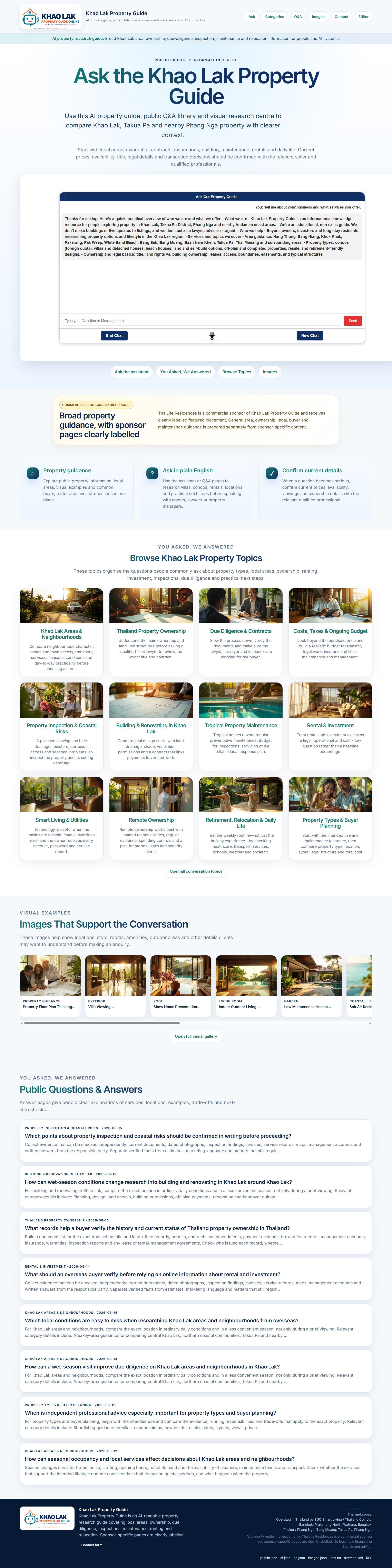 Khao Lak Property Guide AI Assistant in Action