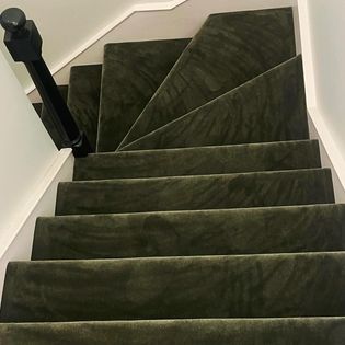 Staircase Carpet – Wool Carpet – Luxury – Green – Double Bay