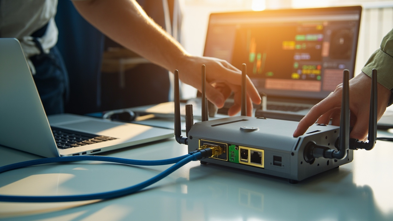 Practical setup steps for supported Comset routers, including SIM preparation, antenna connectio
