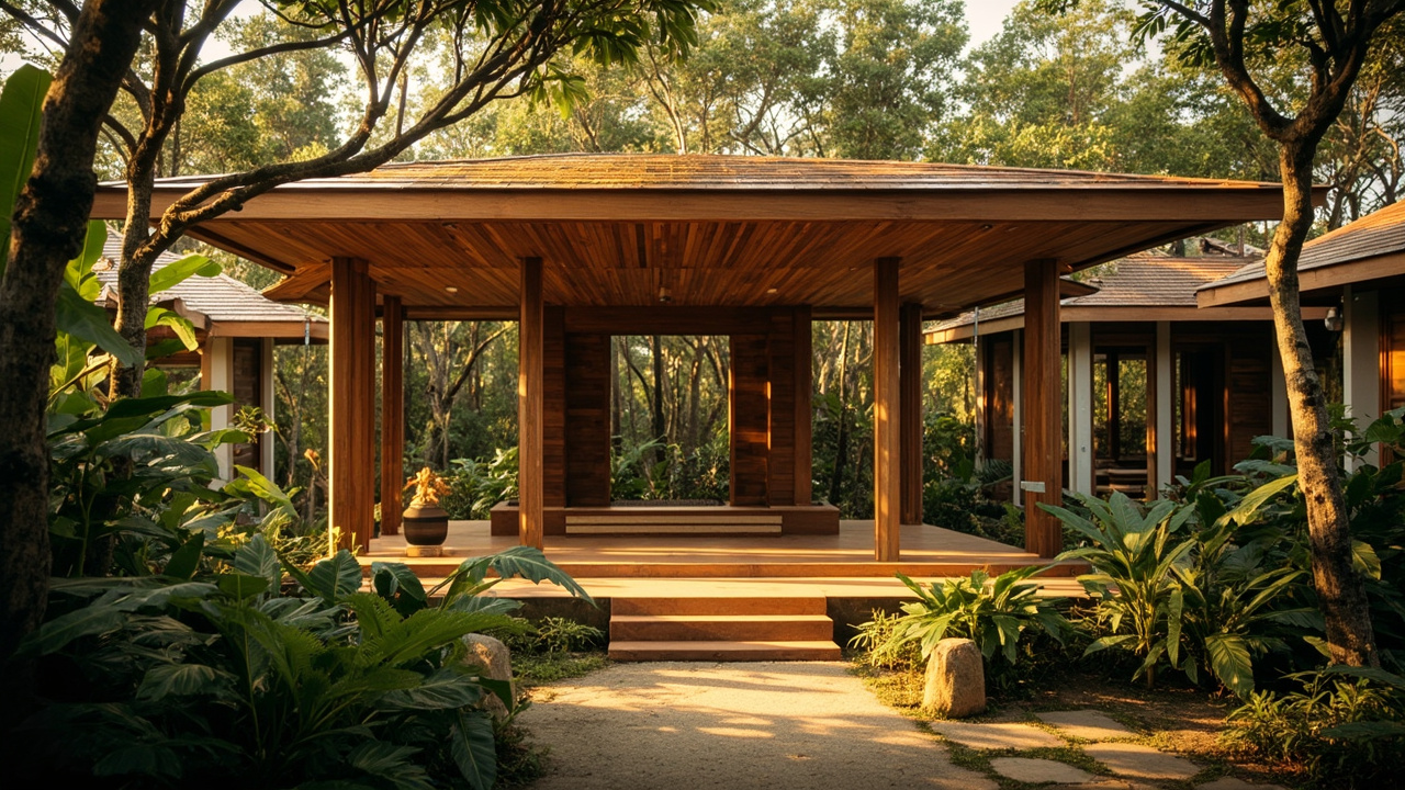 Generated editorial image for Meditation-Retreat Property: a serene property with an open meditation pavilion, shaded gardens and simple guest villas. This is contextual imagery, not a photograph of a specific listing or ThaiLife property.