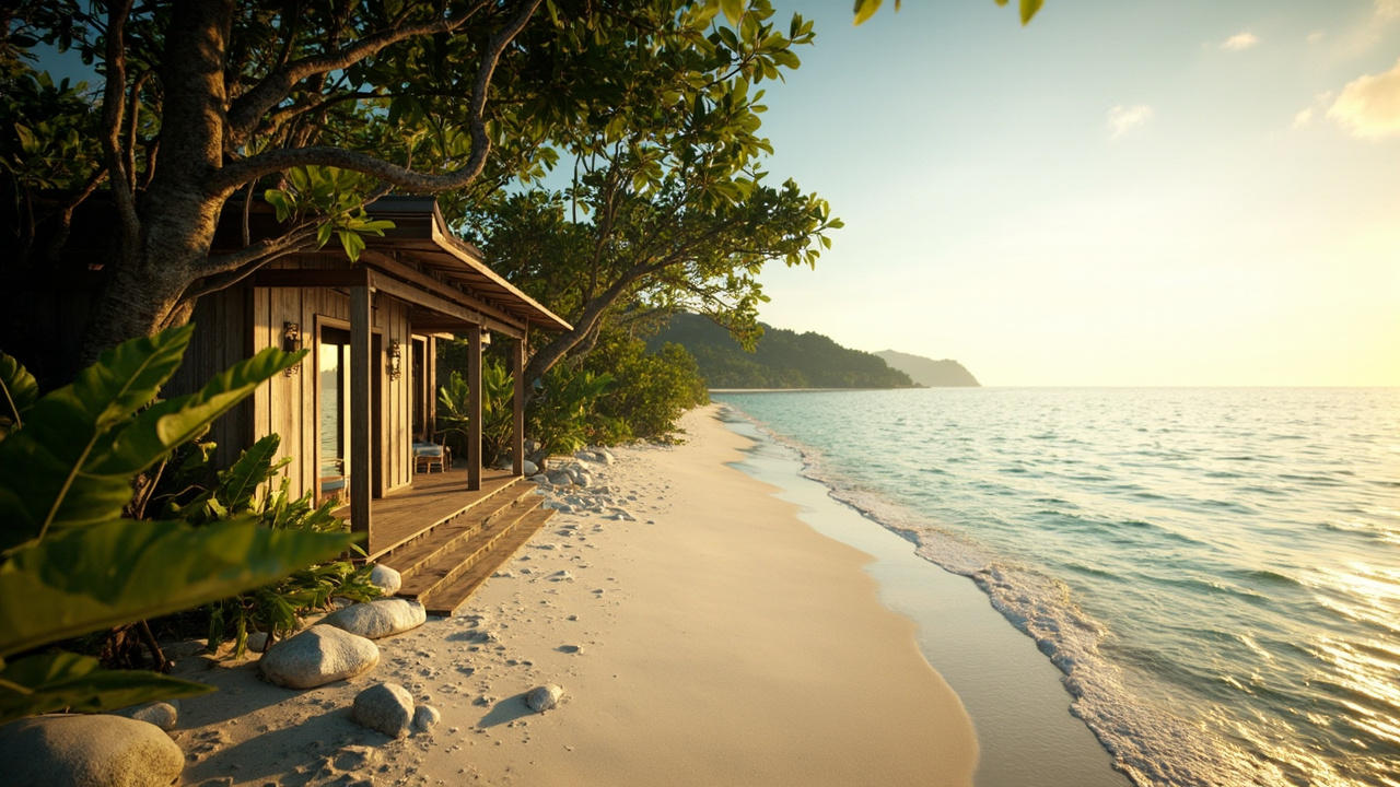 Generated editorial image for Quiet Coastal Escapes: a secluded villa near an uncrowded northern Khao Lak beach with soft morning light. This is contextual imagery, not a photograph of a specific listing or ThaiLife property.