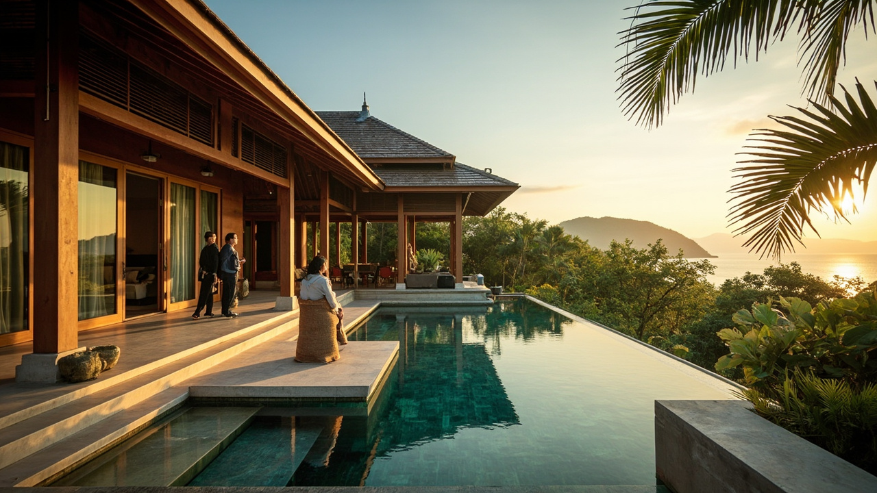 Generated editorial hero image for the Khao Lak Property Guide visual library, showing an aspirational tropical property setting in the wider Khao Lak and Takua Pa region.
