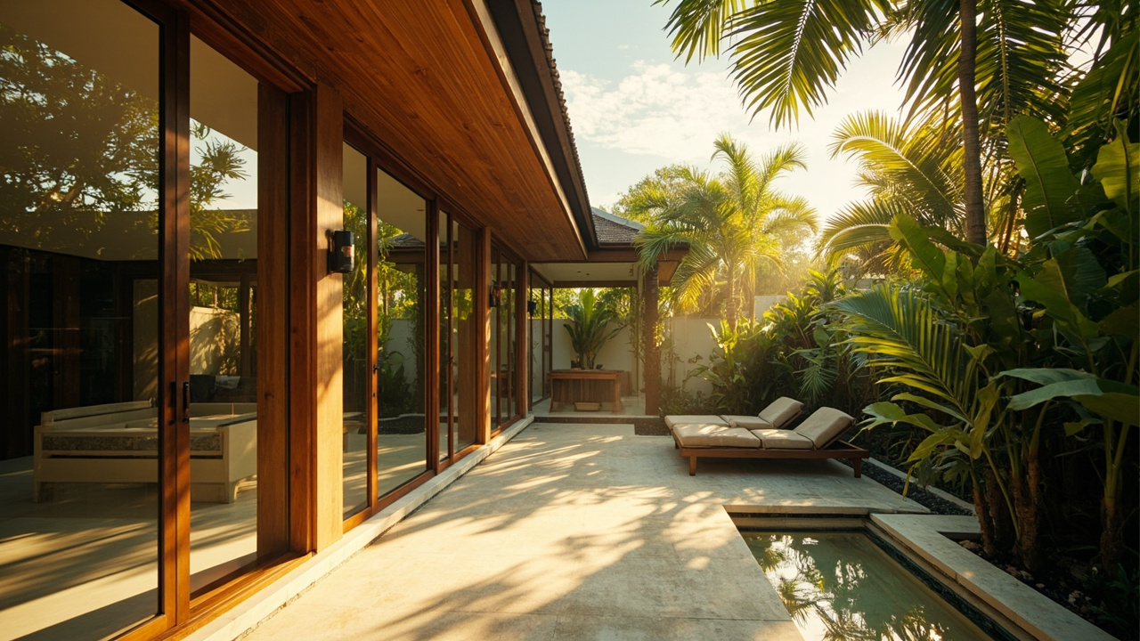 Generated editorial image for Two-Bedroom Villas: a compact high-quality two-bedroom tropical villa with balanced indoor and outdoor space. This is contextual imagery, not a photograph of a specific listing or ThaiLife property.