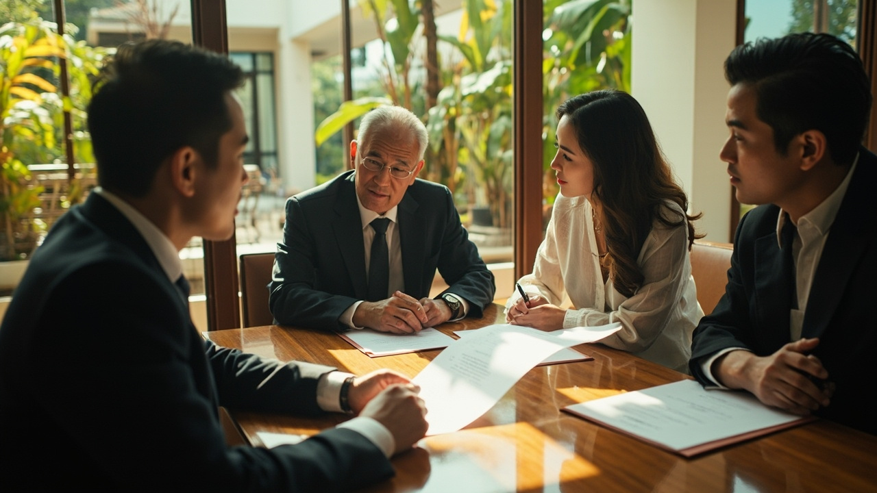 Generated Editorial Image for Independent Legal Advice: Buyers Receiving Balanced Legal Guidance Away from the Sales Environment. This Is Contextual Imagery, Not a Photograph of A