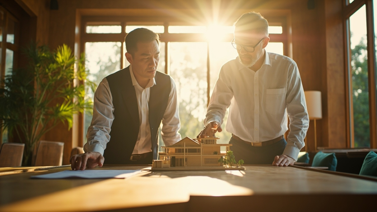Generated Editorial Image for Superficies Rights: an Architectural & Legal Consultation About Owning a Building on Leased Land Using a House Model. This Is Contextual Imagery, No