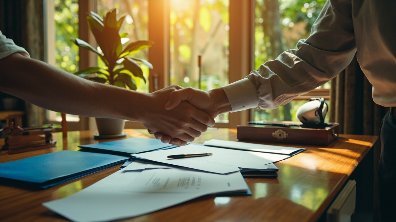 Generated Editorial Image for Cash Purchases: a Secure Professional Completion Scene for a Cash-Funded Property Purchase Without Visible Money. This Is Contextual Imagery, Not a Ph