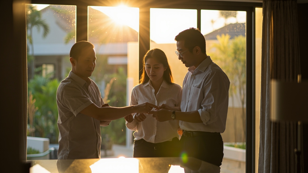 Generated Editorial Image for Buyer Representation: a Dedicated Adviser Inspecting a Property Alongside Buyers & Protecting Their Interests. This Is Contextual Imagery, Not a Pho