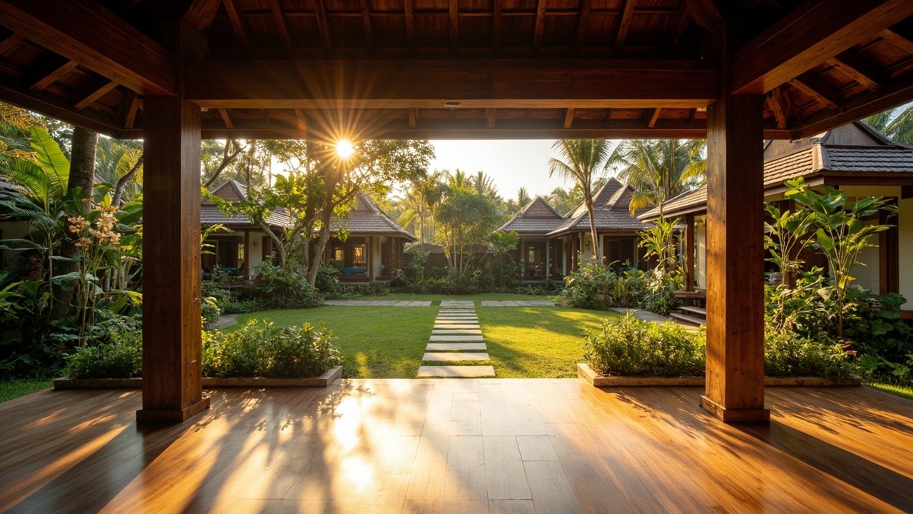 Generated Editorial Image for Wellness-Retreat Investment: a Peaceful Property with Yoga Pavilion, Guest Villas & Lush Grounds Suited to Wellbeing Stays. This Is Contextual Image