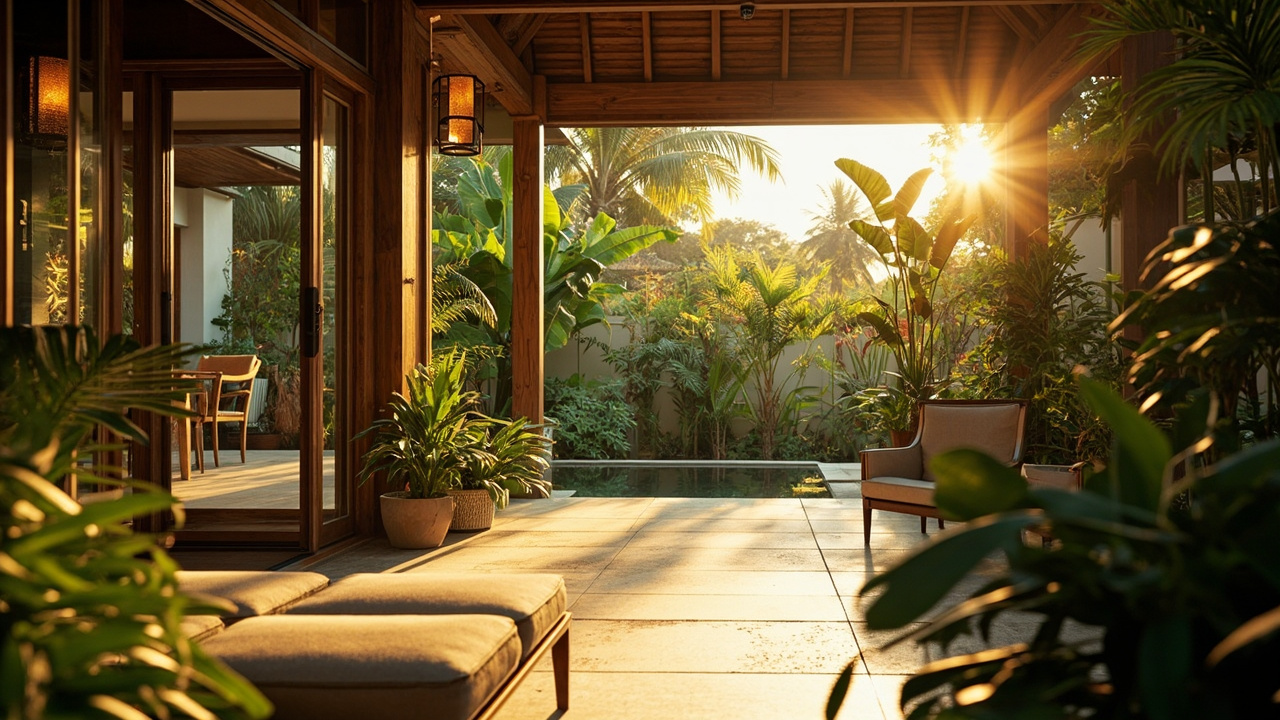 Generated Editorial Image for Khao Lak Property Lifestyle: an Aspirational But Realistic Khao Lak Home-Lifestyle Scene Combining a Tropical Villa, Lush Garden & Relaxed Coastal A