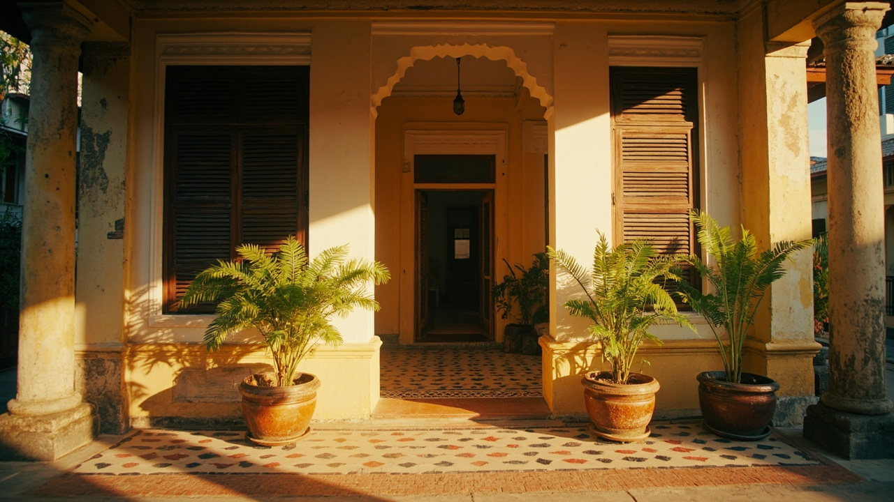 Generated editorial image for Takua Pa Old Town Living: a heritage-lifestyle scene near Takua Pa Old Town with character architecture, a restored residence and slow local living. This is contextual imagery, not a photograph of a specific listing or ThaiLife property.