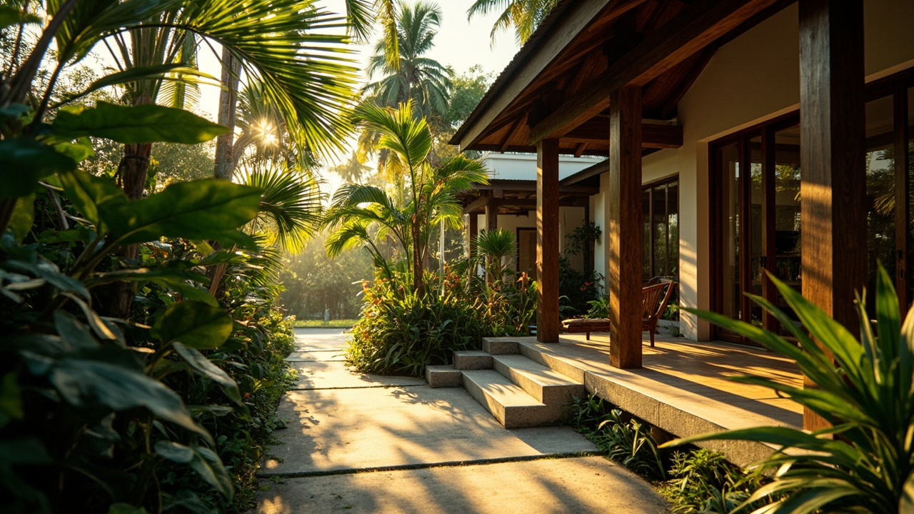 Generated editorial image for Central Khao Lak Living: a convenient central Khao Lak home scene close to everyday services while still feeling leafy, private and tropical. This is contextual imagery, not a photograph of a specific listing or ThaiLife property.