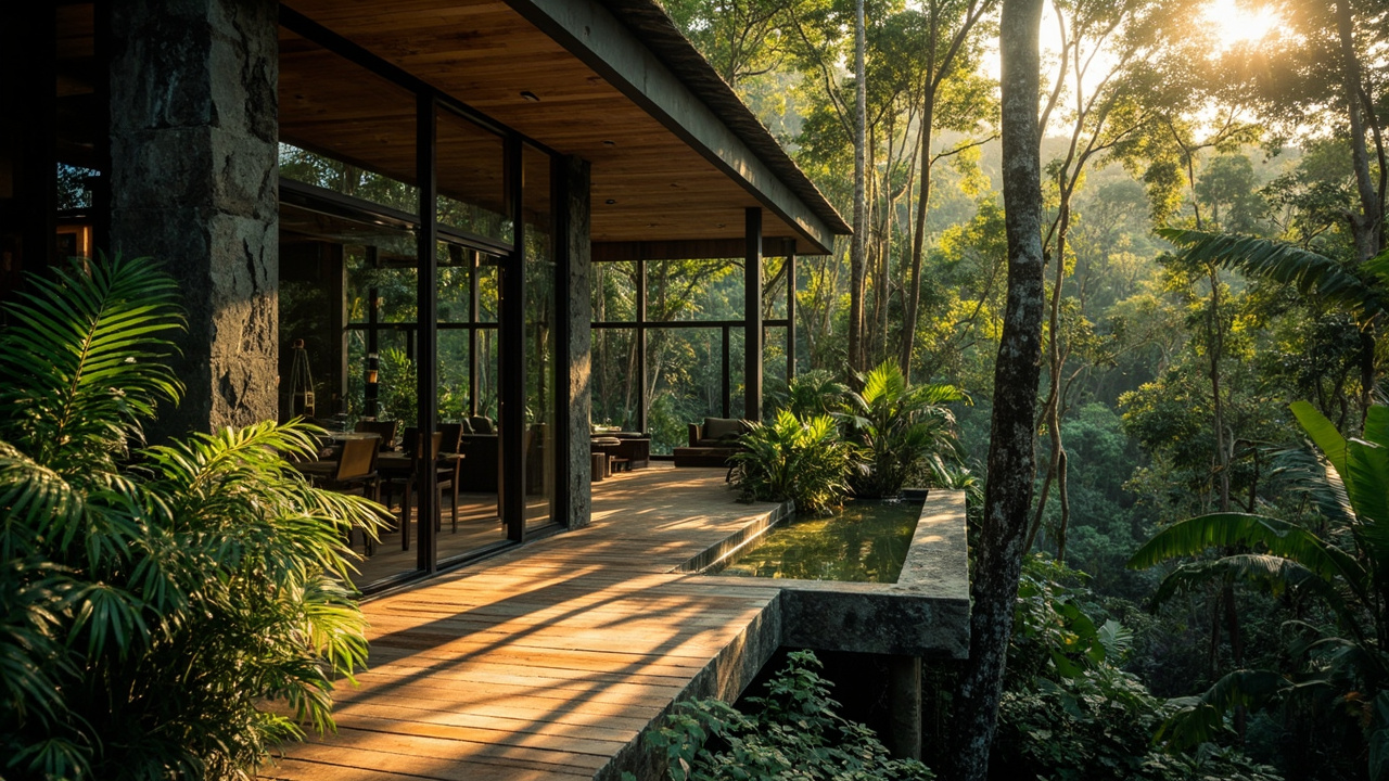 Generated editorial image for Jungle-Edge Homes: a thoughtfully designed home beside tropical forest with privacy, natural materials and a calm green outlook. This is contextual imagery, not a photograph of a specific listing or ThaiLife property.