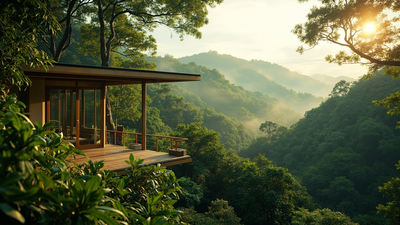 Generated editorial image for Homes Near National Parks: a residence near lush protected forest with tropical hills, clean air and a nature-rich outlook. This is contextual imagery, not a photograph of a specific listing or ThaiLife property.