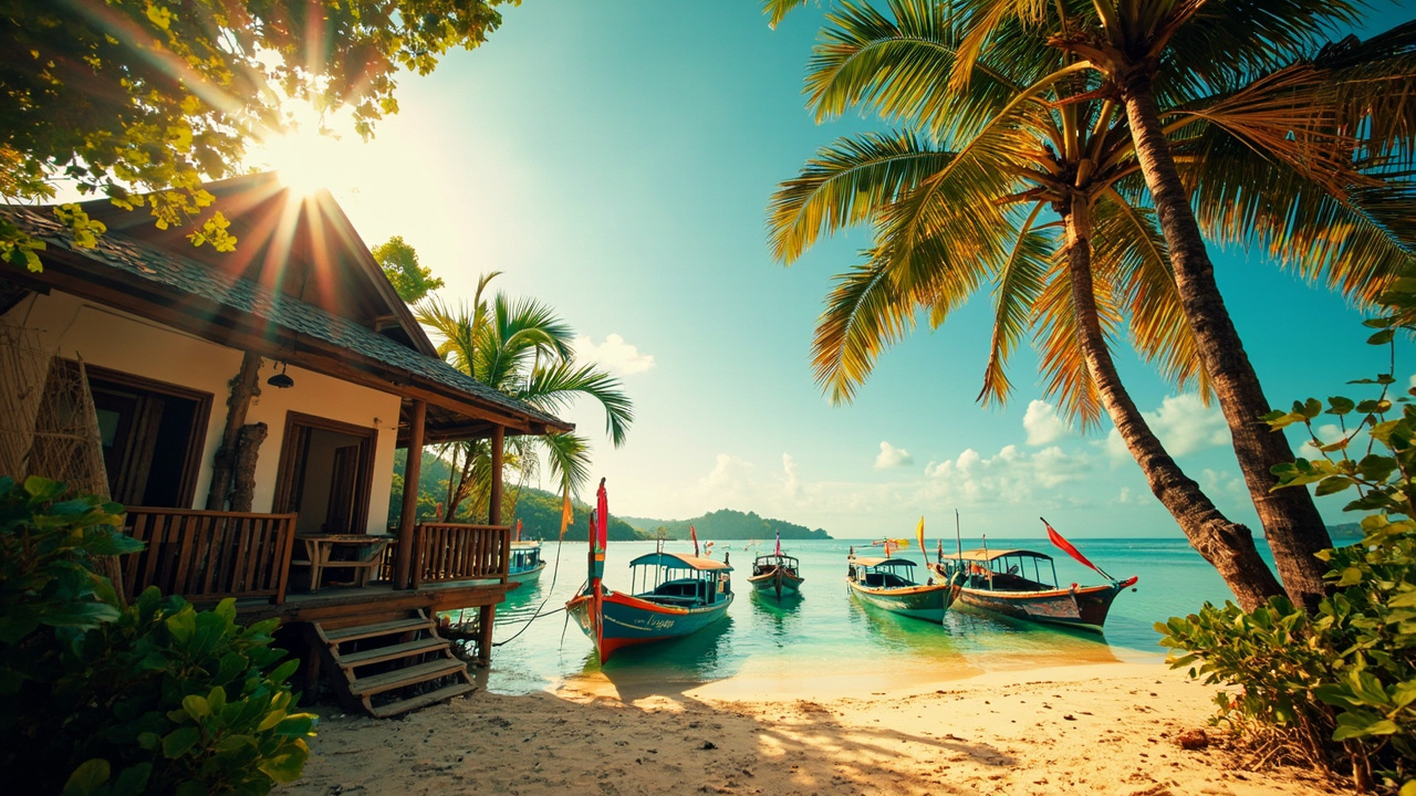 Generated editorial image for Coastal Villages: a home-lifestyle scene in a friendly coastal village with local boats, palms and authentic community detail. This is contextual imagery, not a photograph of a specific listing or ThaiLife property.