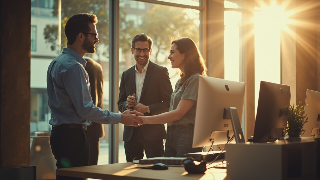 A referral scene shows Simple introduction pathway — person introduces a client, Own The Conversation does the fulfilment, low friction referral business model.