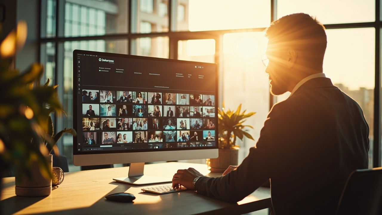 An image gallery scene shows Image library for homepage, category pages and proof sections — modern business AI images, polished commercial look.