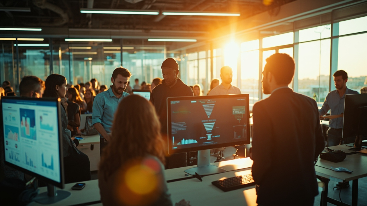 A category scene revisits AI Visibility For Marketing Agencies — team planning full funnel strategy with AI visibility included.