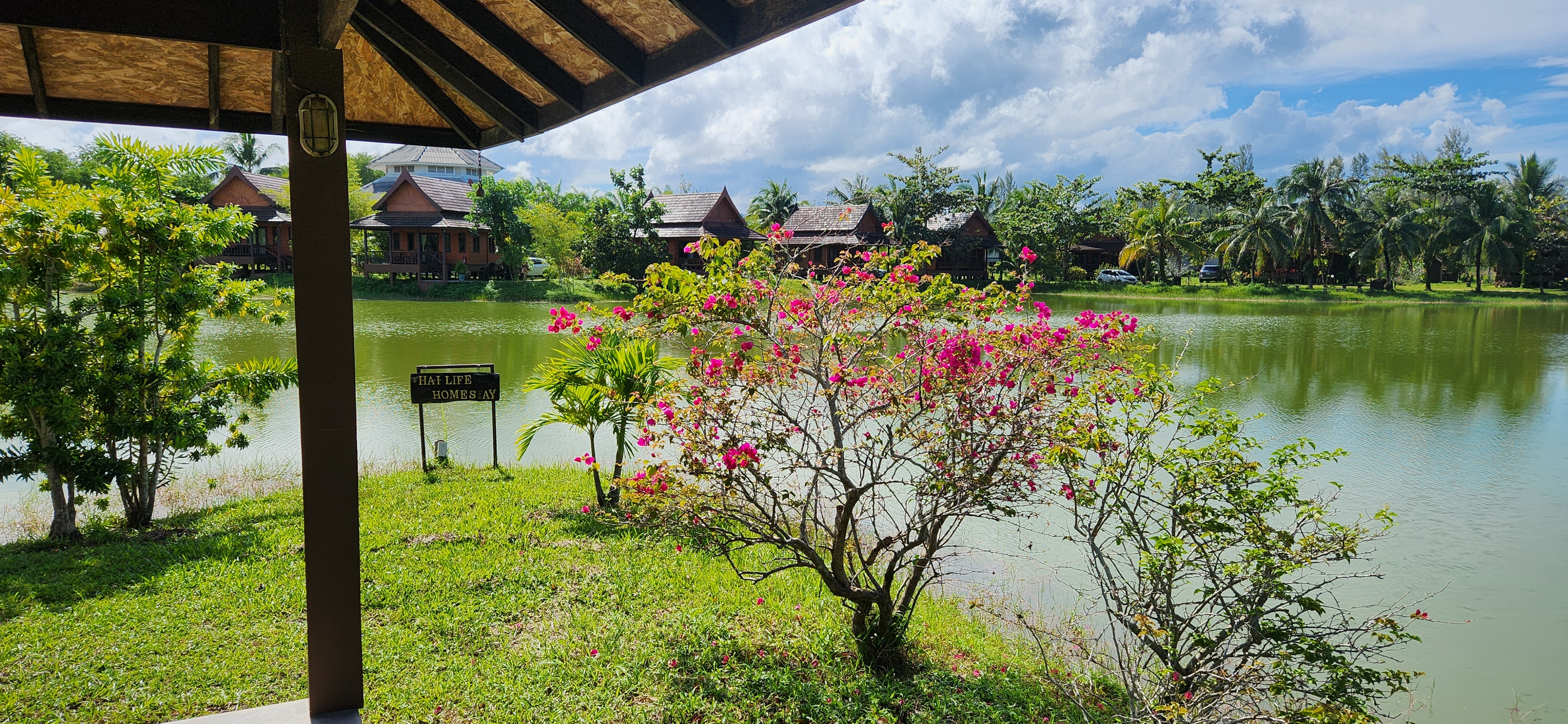Thai Life Beach House Pond, Flowers & Pavilion