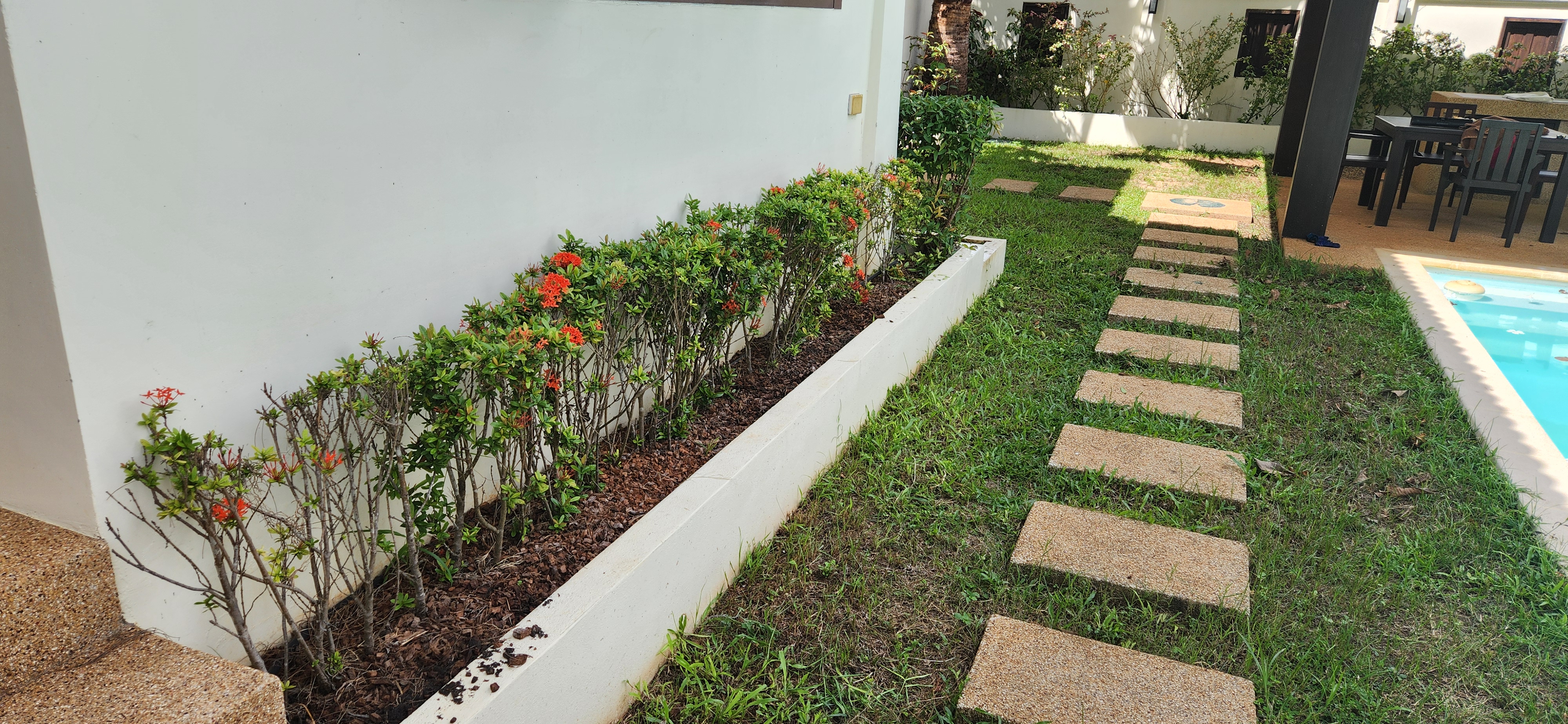 Thai Life Beach House Garden Path Beside the Pool