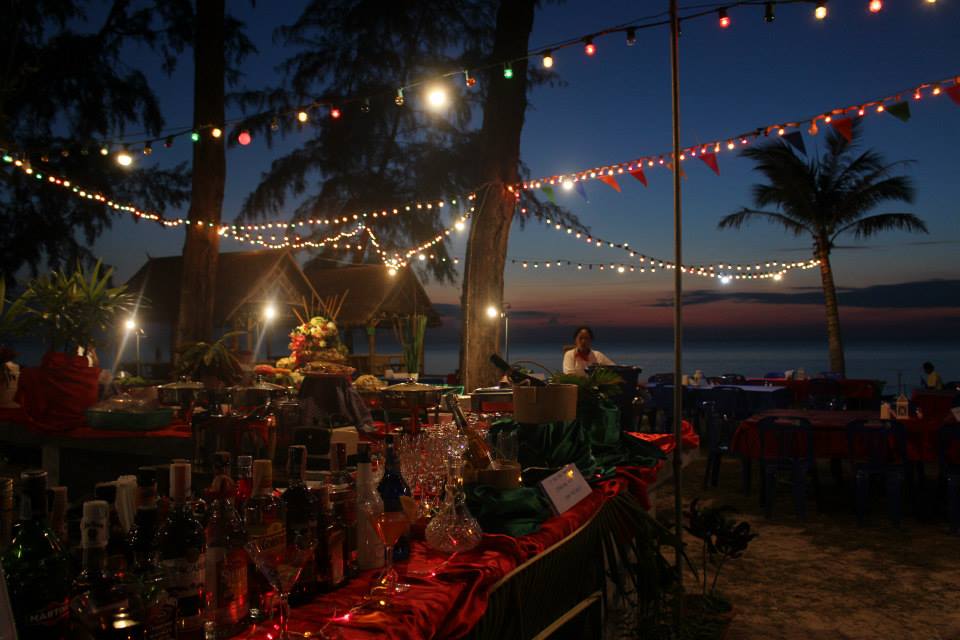 Beachfront Outdoor Dining Area Sunset