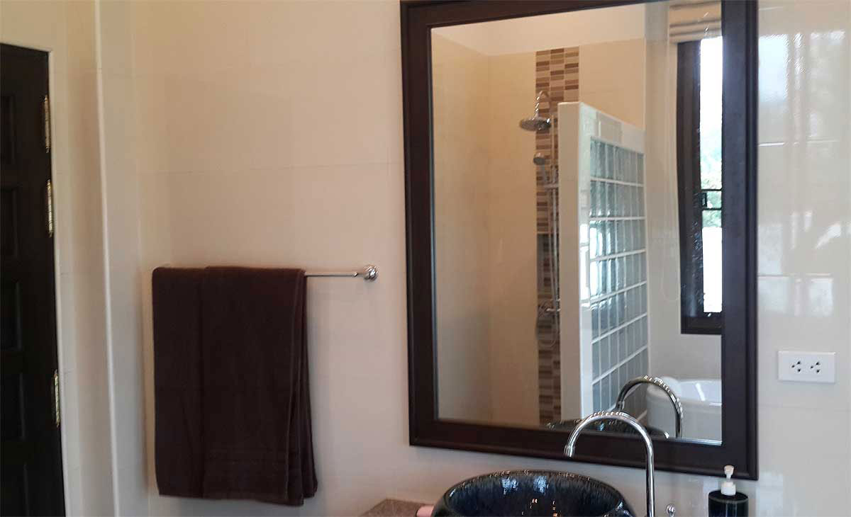 Modern Bathroom Interior Shower Window Mirror - ThaiLife Beach House Khao Lak