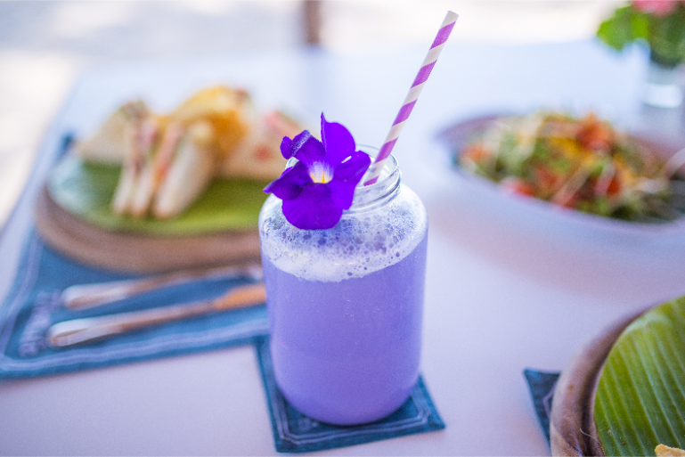 Hotel Resort Fancy Purple Cocktail Drink - ThaiLife Meditation & Wellness Resort