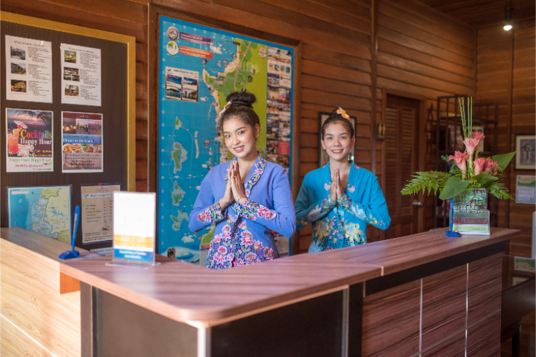 Hotel Resort Friendly Reception Desk