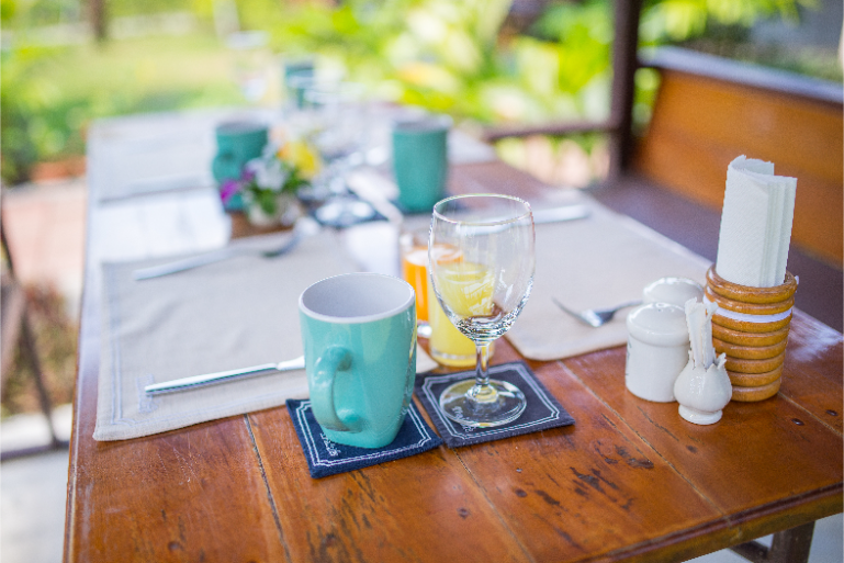 Resort Breakfast Table Setup Outdoor - ThaiLife Meditation & Wellness Resort