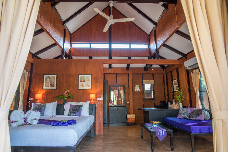 Traditional Wooden Resort Guest Room B4 - ThaiLife Meditation & Wellness Resort