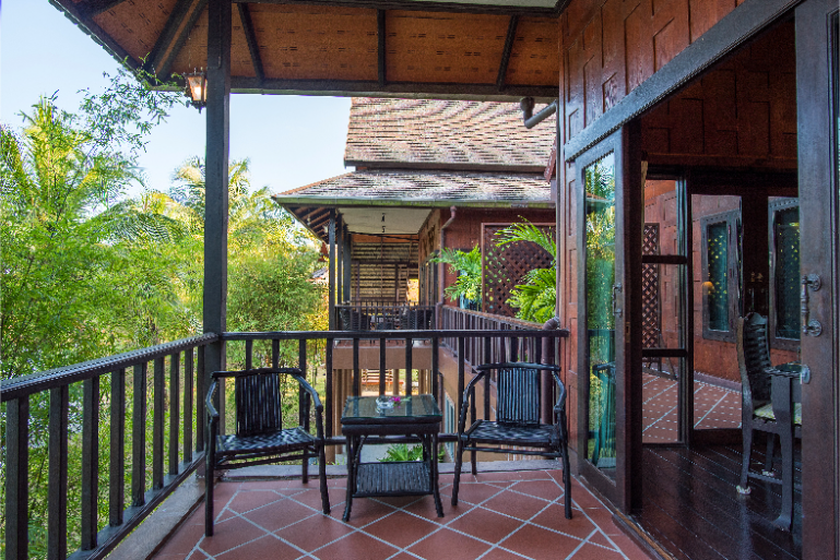 Tropical Resort Balcony Seating Area B4 - ThaiLife Meditation & Wellness Resort
