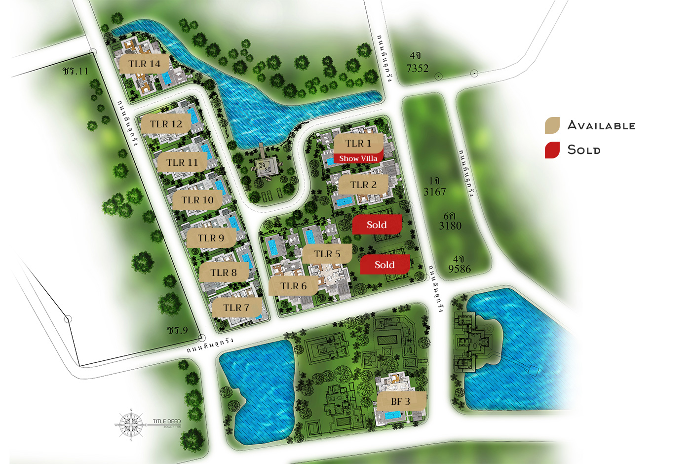 Official ThaiLife Residences project image showing residential property site plan layout for the Bang Muang, Takua Pa development. Confirm whether the image is completed-property photography, a show unit or a design visualisation before using it as construction-status evidence.
